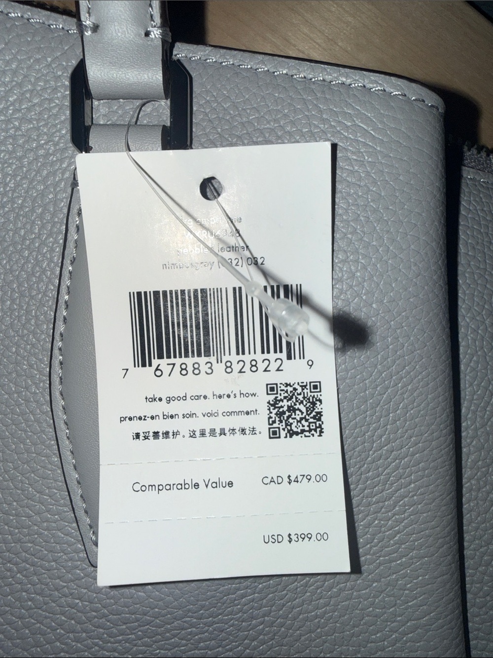 kate spade light gray pebbled leather tote - Picture 6 of 12